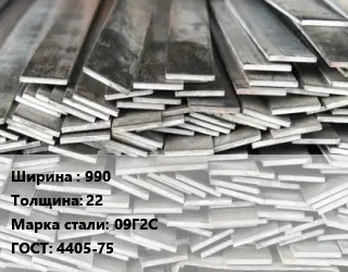 Полоса стальная профильная 990х22 Сталь: 09Г2С ГОСТ: 4405-75
